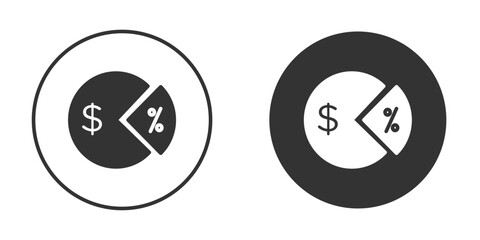 Dividend yield icon clipart vector designs for graphic projects