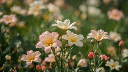 Bright Flowers in Early Summer Light