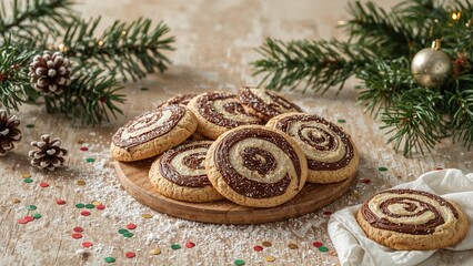 Vanilla and chocolate cookies for the holiday season