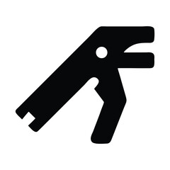 Minimalist vector icon of a hand tool, a simple clamp silhouette