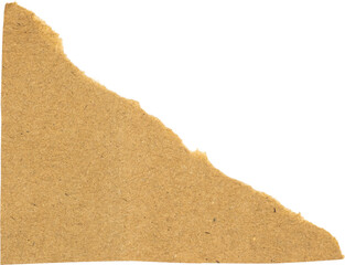 Brown textured paper with a torn edge isolated on white background for scrapbooking or crafting projects