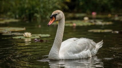 Fototapeta premium Silent swan at the table