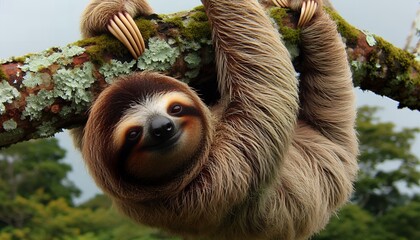 Sloth hanging on a branch