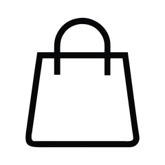 Simple shopping bag line icon, minimalist outline symbol for retail