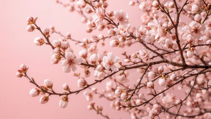 Close-up of lychee tree flowers in bloom with delicate petals and buds on branches during spring