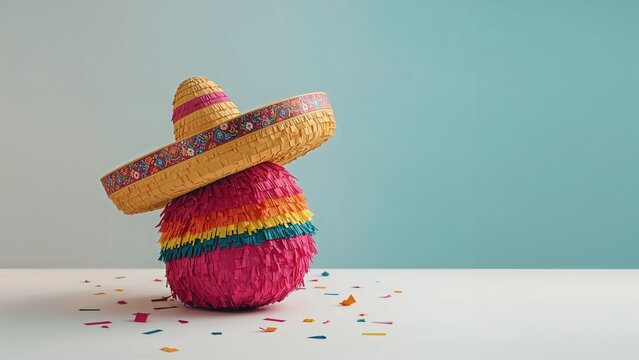 Colorful party pinata displayed on a simple background