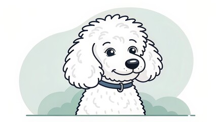 Minimalist poodle vector with cheerful features, fitting for veterinary or grooming businesses