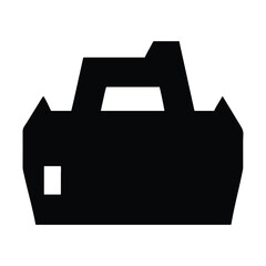 Simple black silhouette of a work bag or toolbox icon