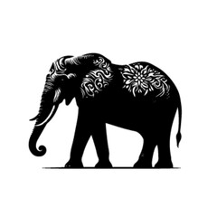 Standing Elephant Vector – Strong Wildlife Animal Silhouette Design