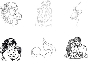 Mother and child vector Art, Icons, and Graphics for Designers	
