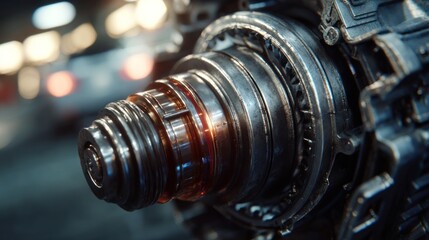 Complex Mechanical Assembly with Gears and Intricate Metalwork Details
