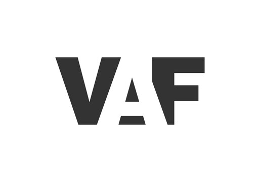 VAF logo design. Initial letter V A F bold font style for tech startups, consulting, corporate branding. Creative company name, headlines typography identity, trendy logotype.