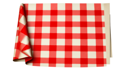 Red and white checkered picnic tablecloth for summer fun