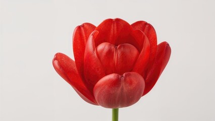 Detailed view of red and white tulip flowers highlighting garden charm and floral elegance