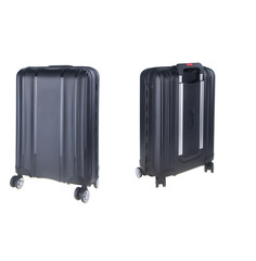 black suitcase isolated on white