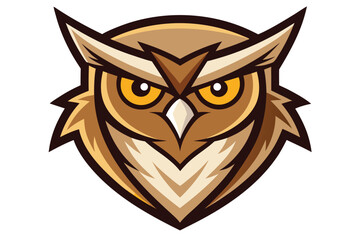 Fototapeta premium Brown Owl Mascot Logo Illustration with Sharp Features and Intricate Details
