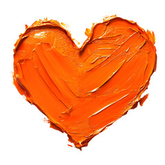 Vibrant Orange Heart Paint Texture Material for Creative Design Projects