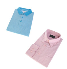 blue shirt isolated on white background