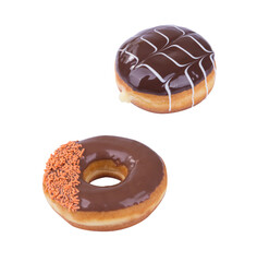 chocolate donut isolated on white