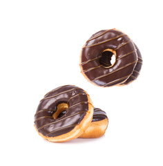 chocolate donut isolated on white
