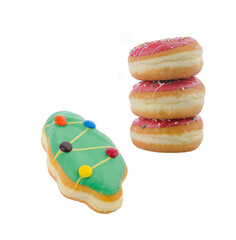 donuts isolated on white background