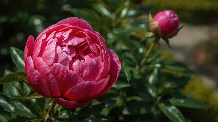 Detailed view of bright pink flowers