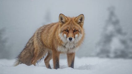 Obraz premium Red fox captured in its natural environment