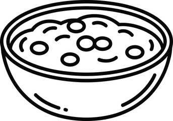 Cranberry Sauce Bowl Line Art – Simple Vector Illustration for Holiday Meals and Recipe Designs