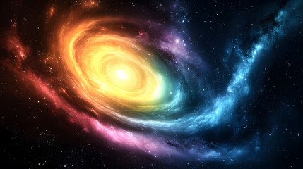 Vibrant Spiral Galaxy Cosmic Nebula Space Background