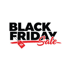 Black Friday sale text and price tag, vector illustration for advertising and holiday shopping promotions