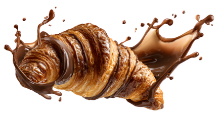 Brown chocolate croissant