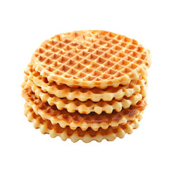 Delicious Golden Round Waffles with Crisp Edges Isolated for Food Photography