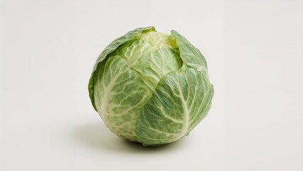 Fototapeta premium Isolated green cabbage for farm-fresh recipes