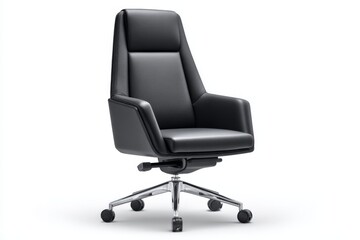 Sleek black ergonomic office chair on modern wheels for comfort and style in workspace setup