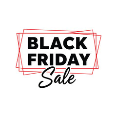 Black Friday Sale text banner with abstract geometric frame, vector illustration for a modern and stylish promotion