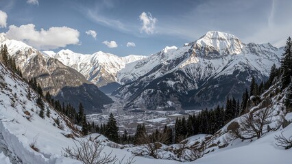 Panoramic Winter View Hidden Mountain