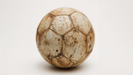Well-used old soccer ball