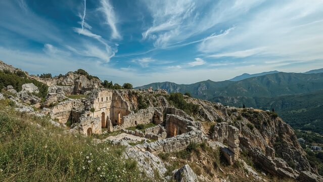 Ancient deserted mining site ruins