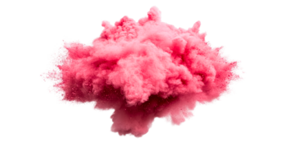 Vibrant pink powder explosion on transparent background