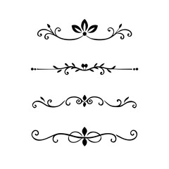 Hand-Drawn Ornamental Frames in Art Nouveau Style.A collection of elegant vintage dividers with ornate flourishes, ideal for invitations, certificates, wedding design, or luxury branding. 