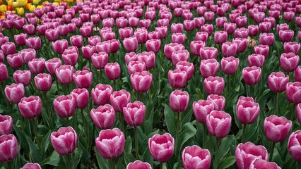 Fototapeta premium Bright and beautiful tulip flowers in full bloom