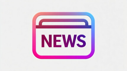 Abstract news icon with colorful gradient frame, representing current events and information dissemination for media.