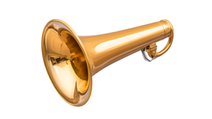 Vintage brass trumpet with detailed design and shiny finish