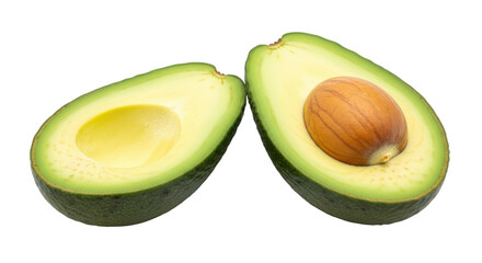 Isolated Two Halves of Avocado