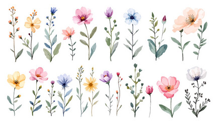 JaNej
Bouquet of flowers, Set of floral elements, Set vector illustration of a flower

