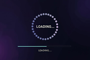 Minimalist Loading Screen with Circular Dot Pattern and Progress Bar for Digital Applications and Websites