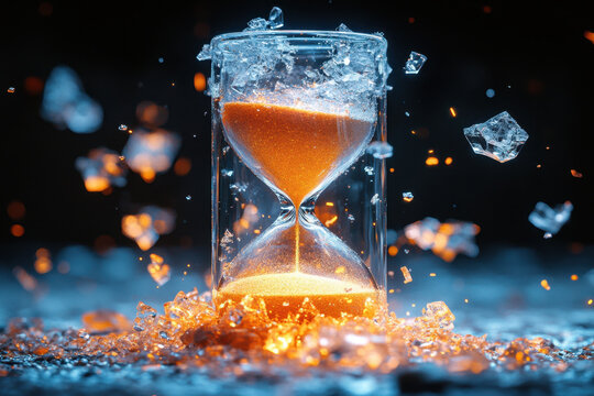 A clock with multiple hands all pointing to different hours.