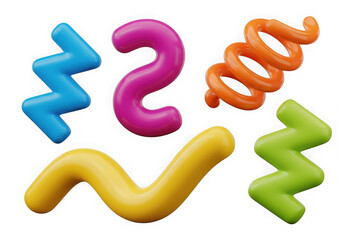 Cheerful and Vibrant 3D Render of Abstract Confetti Elements