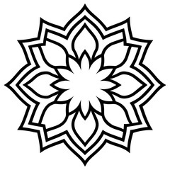 Islamic Floral Border Line Art Vector