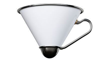 Cone shaped coffee filter with metallic handle for brewing